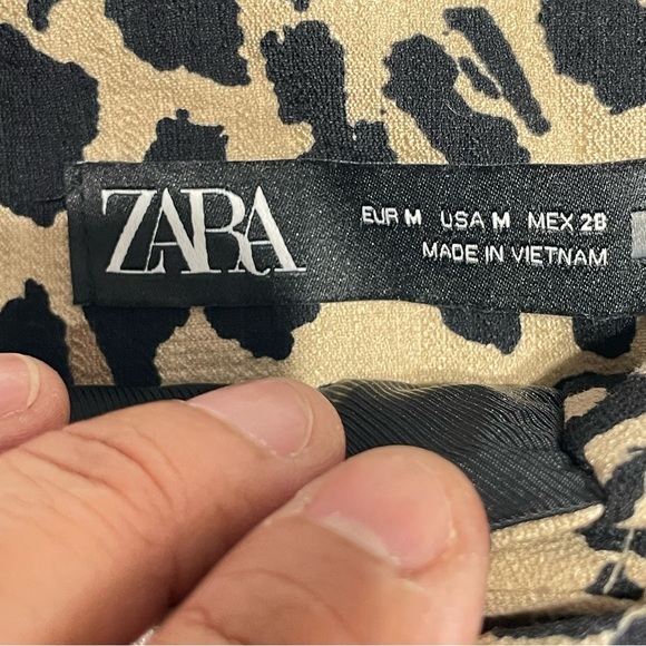 Zara High Waisted Leopard Print Belted Trousers/Pants Size M - Picture 9 of 11